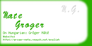 mate groger business card